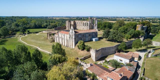 Vue aérienne Abbaye de Maillezais