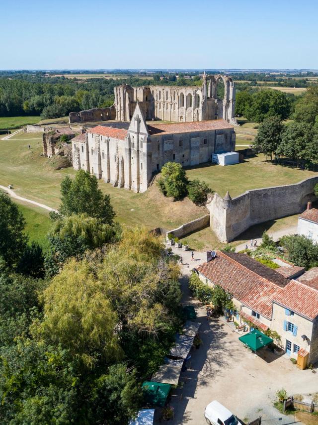 Vue aérienne Abbaye de Maillezais